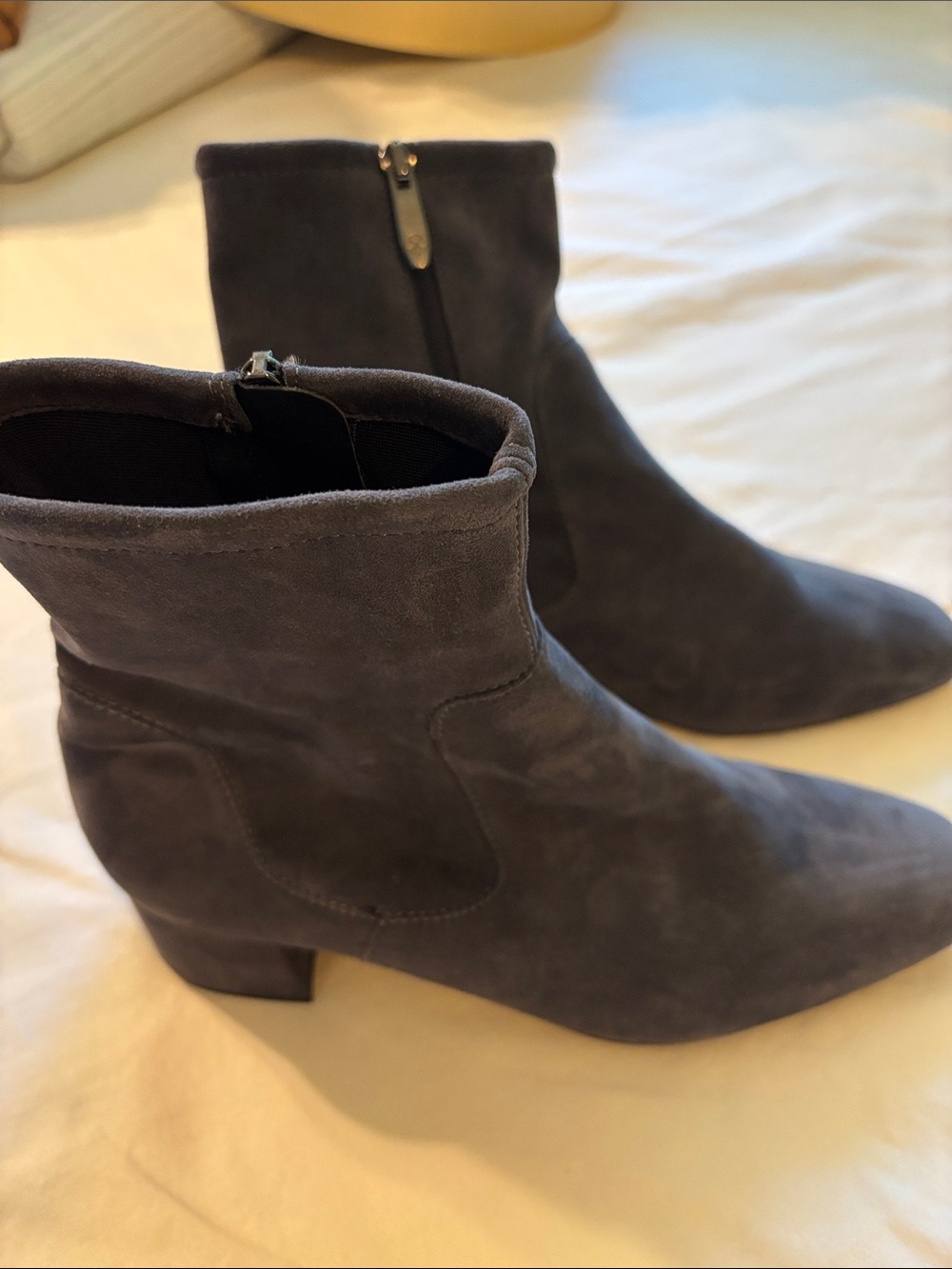 Peter Kaiser Charcoal Gray Suede Ankle Boots